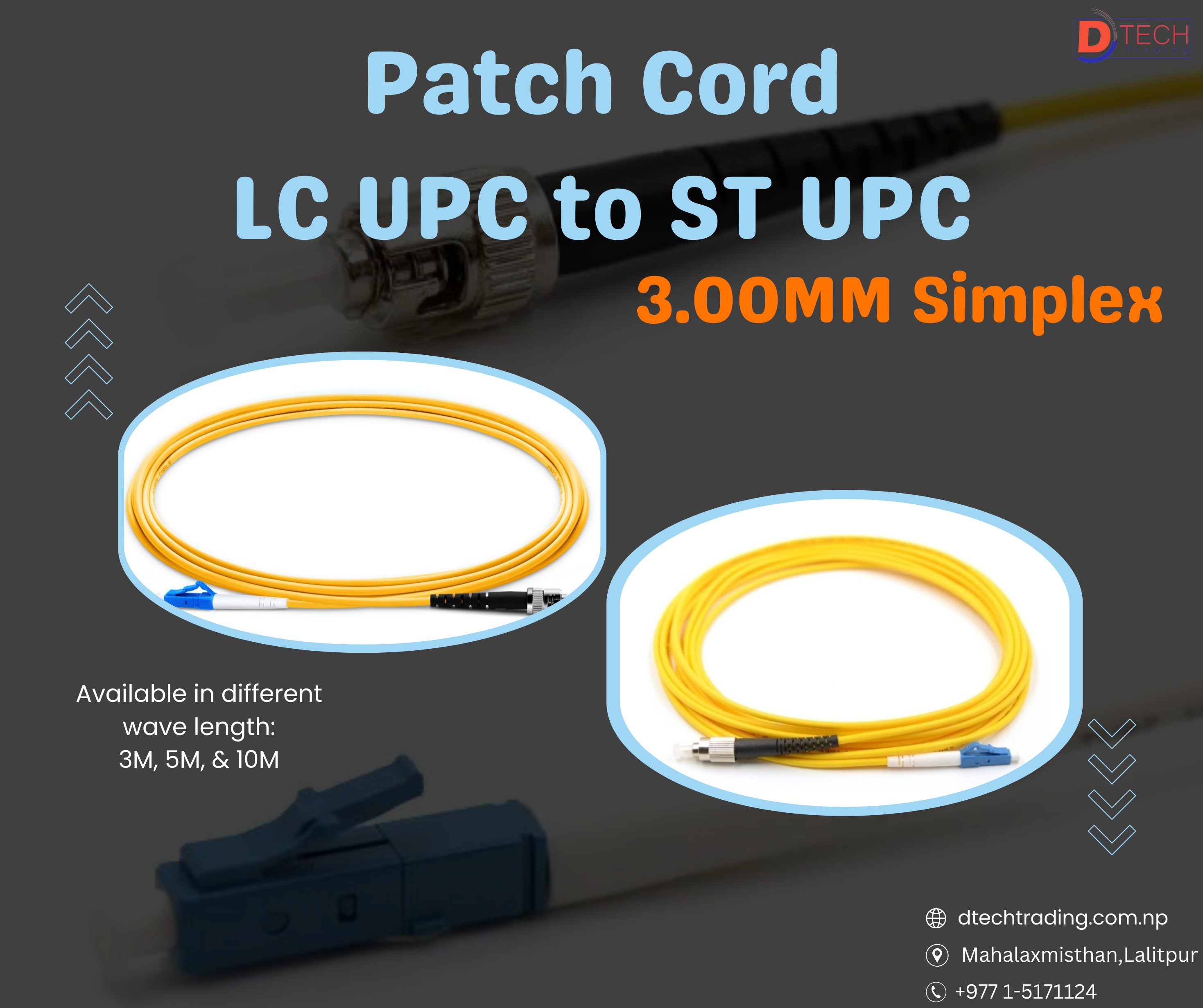 Patch Cords LC UPC to ST UPC in Nepal